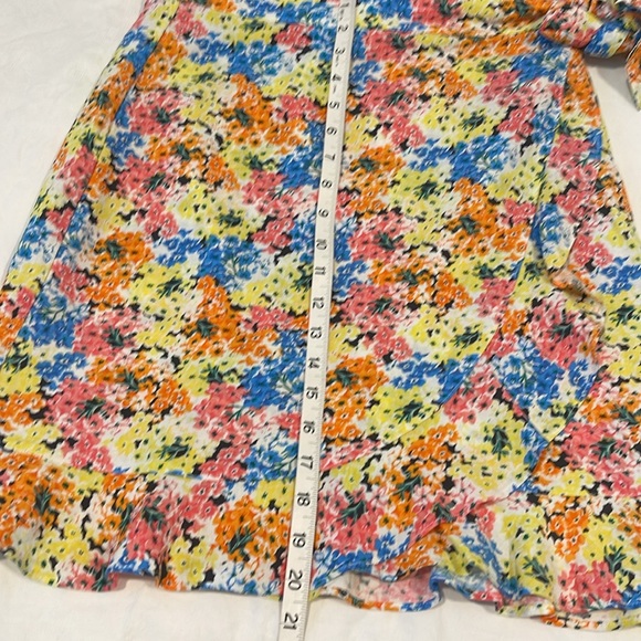 Ann Taylor LOFT | Yellow Pink Floral Faux Wrap Skirt Sz 4 - Picture 7 of 10